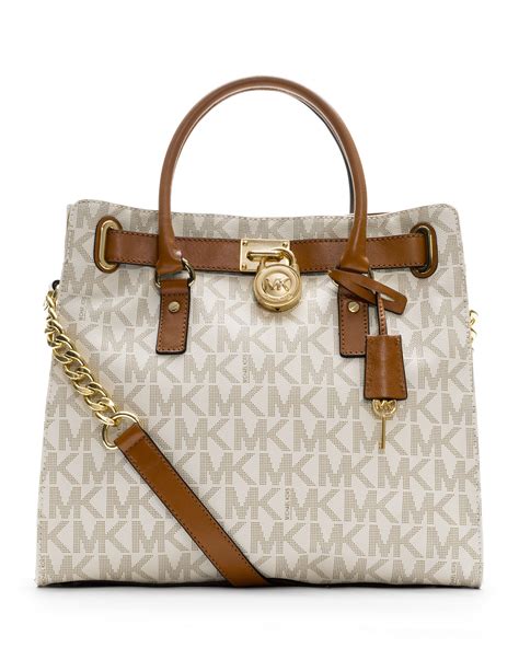 michael kors cream hamilton bag|Michael Kors Hamilton large tote.